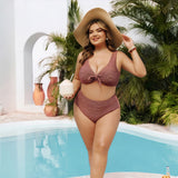 Supportive Tie-Front High-Waist Bikini Set