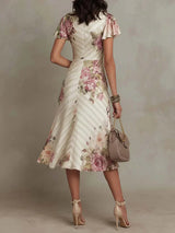 Elowen | Soft Floral Wrap Midi Dress