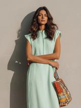 Althea | Minimal Linen Maxi Dress