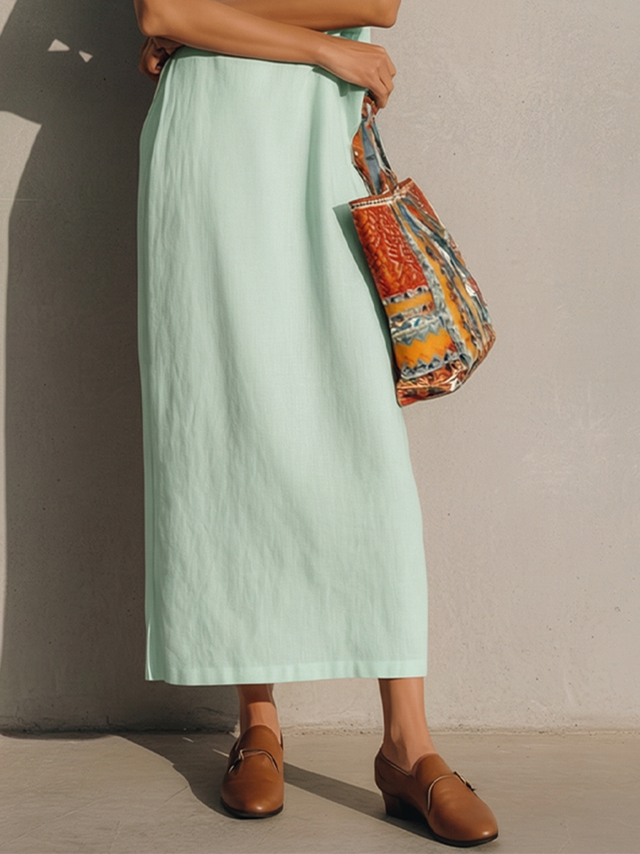 Althea | Minimal Linen Maxi Dress