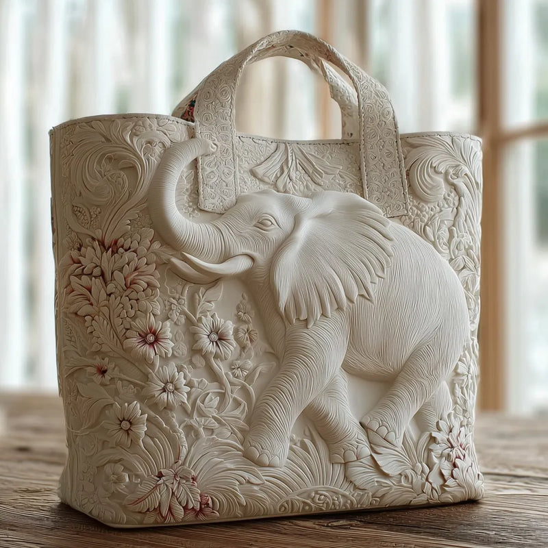 Craft Tote Bag with Elephants