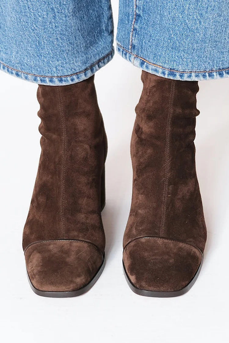 Ilanit™ | Luxe Mid-Heel Suede Ankle Boots