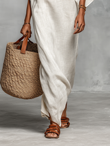 Women's Minimalist Off-the-shoulder Batwing Sleeve Straight-cut Maxi Dress