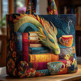 Handcrafted Dragon Shoulder Bag with Books and Mugs