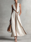 Elira | Refined Linen Wrap Maxi Dress