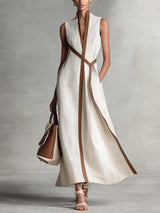 Elira | Refined Linen Wrap Maxi Dress
