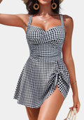 Gingham Tummy-Control Swim Dress