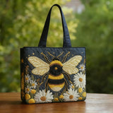 Handmade Tote Bag with Daisies and Stars