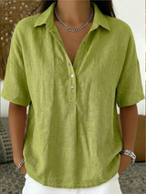 Effortless Cotton Blend Blouse
