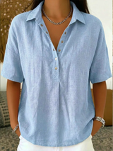 Effortless Cotton Blend Blouse