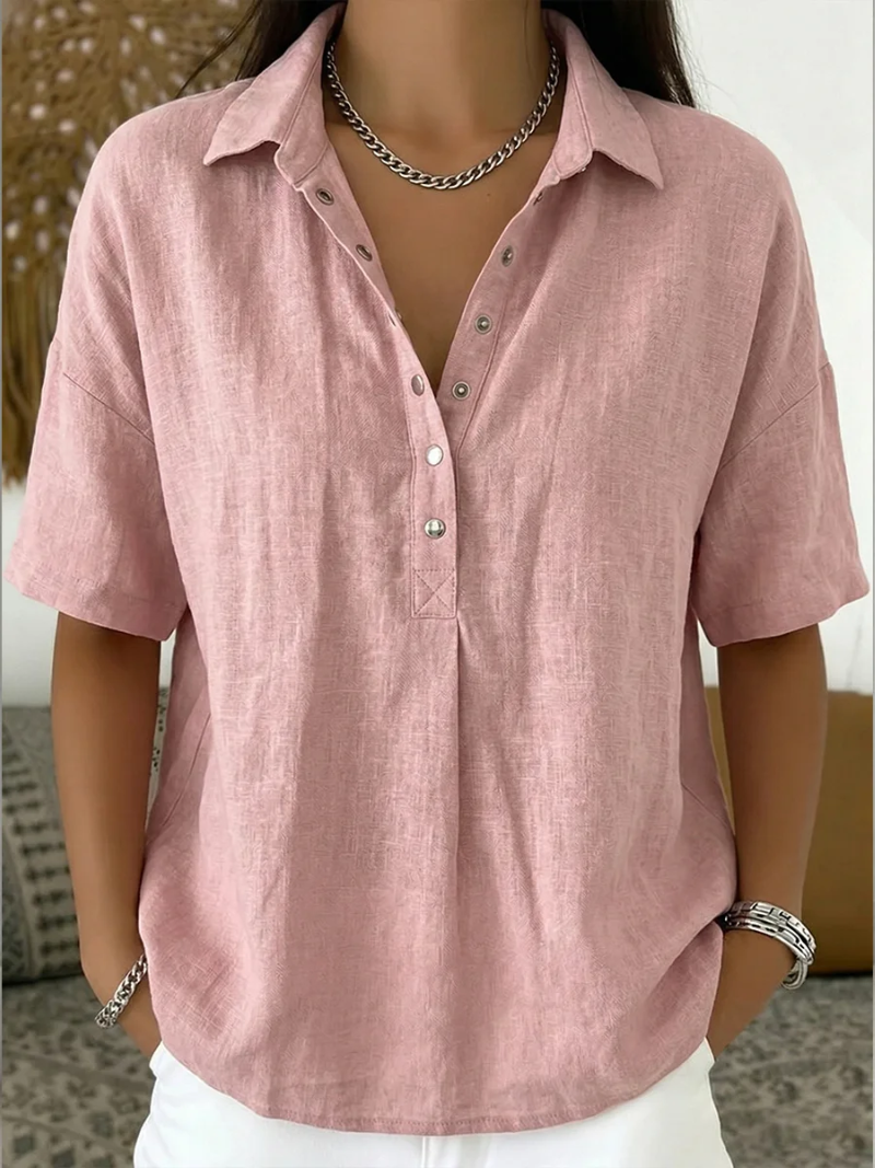Effortless Cotton Blend Blouse