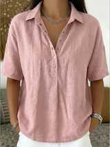Effortless Cotton Blend Blouse