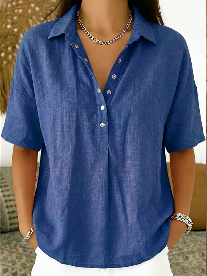 Effortless Cotton Blend Blouse