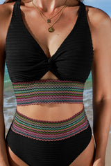 Textured Supportive High-Waist Bikini Set