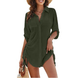 Adjustable Drawstring Cover-Up Shirt
