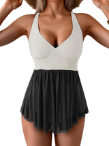 Mesh Slimming Swim Dress