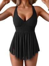 Mesh Slimming Swim Dress