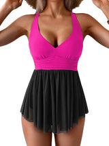 Mesh Slimming Swim Dress