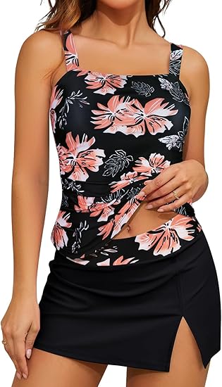 Flattering Square Neck Swim Dress