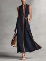 Elira | Refined Linen Wrap Maxi Dress