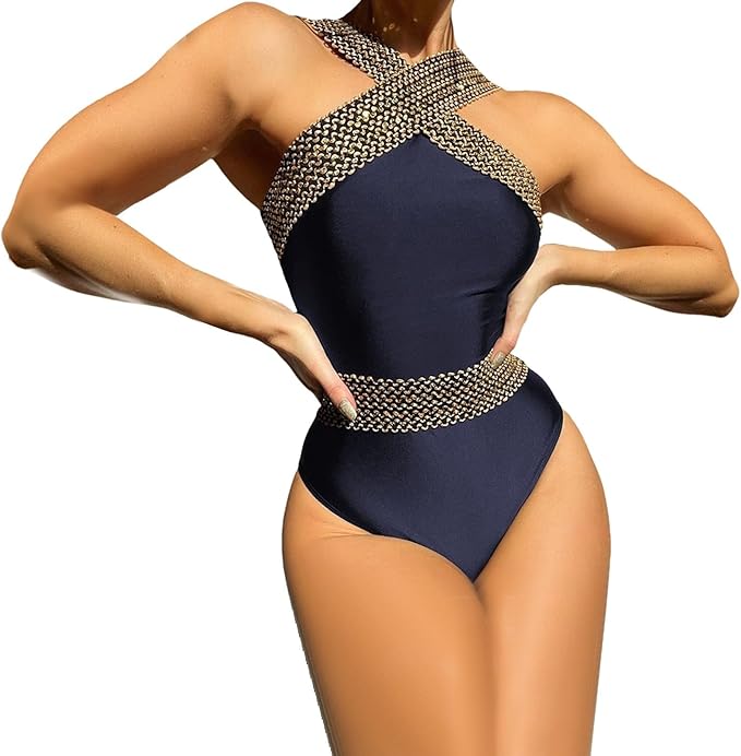 Supportive Cross Strap One-Piece Swimsuit