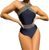Supportive Cross Strap One-Piece Swimsuit