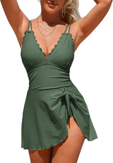Tie Side Tummy Control Swim Dress