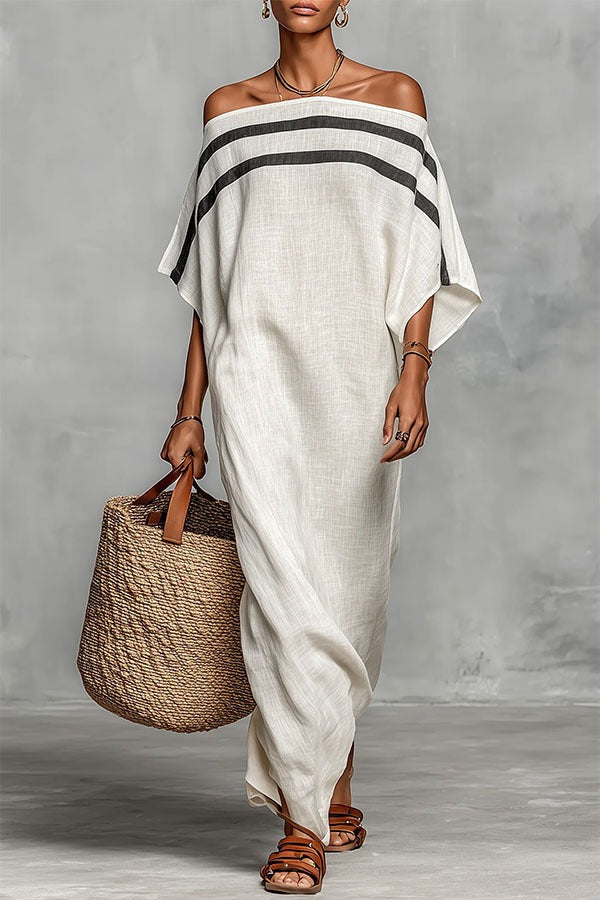 Aureline | Striped Off-Shoulder Maxi Dress