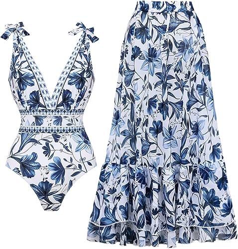 Floral Tummy-Control Swim Dress Set