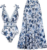 Floral Tummy-Control Swim Dress Set