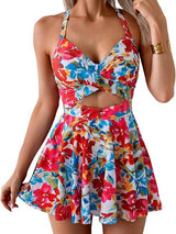 V-Neck Tummy-Control Swim Dress