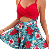 V-Neck Tummy-Control Swim Dress