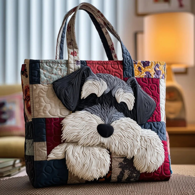 Handcrafted Tote Bag with Schnauzer