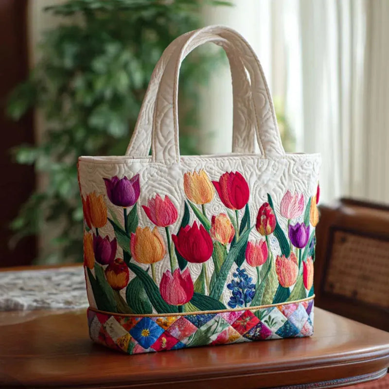 Padded Bag with Tulips