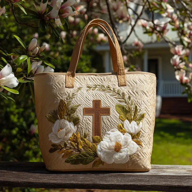 Handcrafted Tote Bag with Sacred Cross