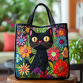Black Cat Padded Shoulder Bag