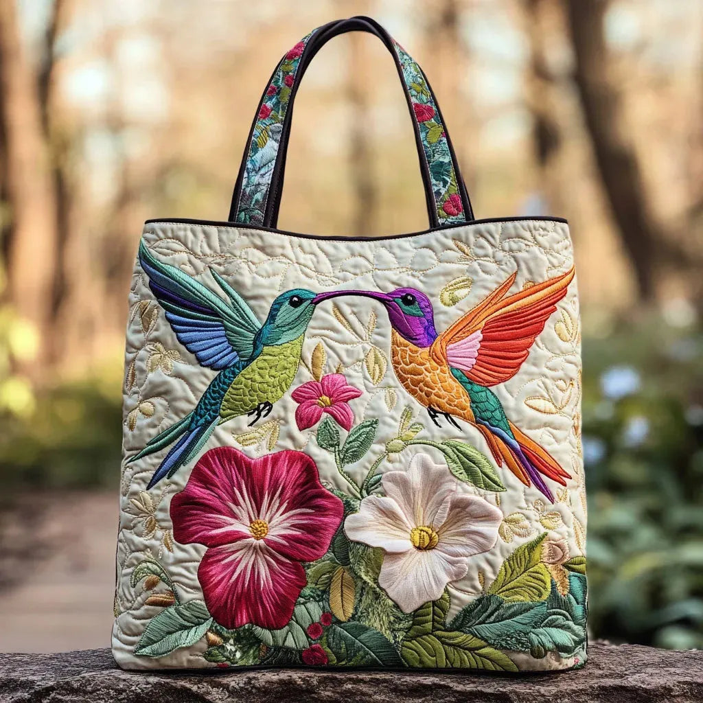 Padded Backpack Bag with Hummingbird