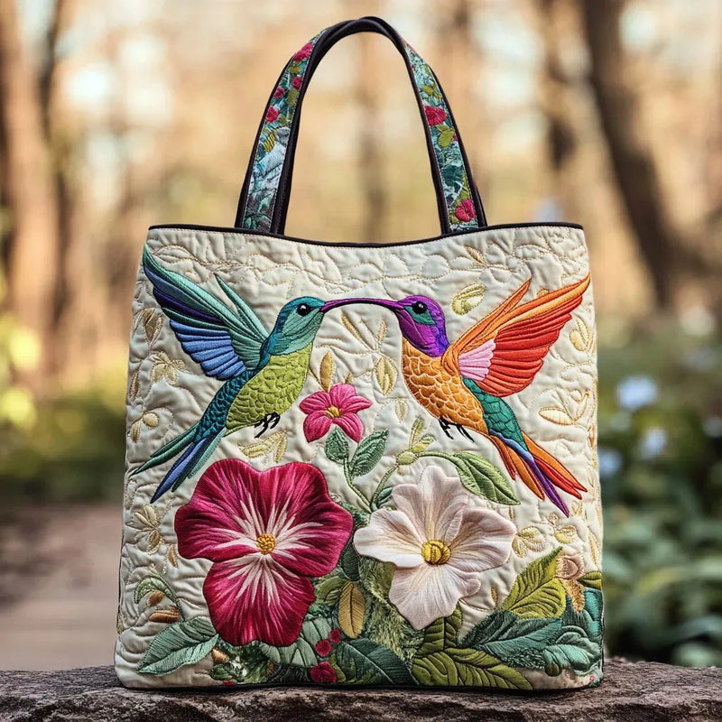 Padded Backpack Bag with Hummingbird