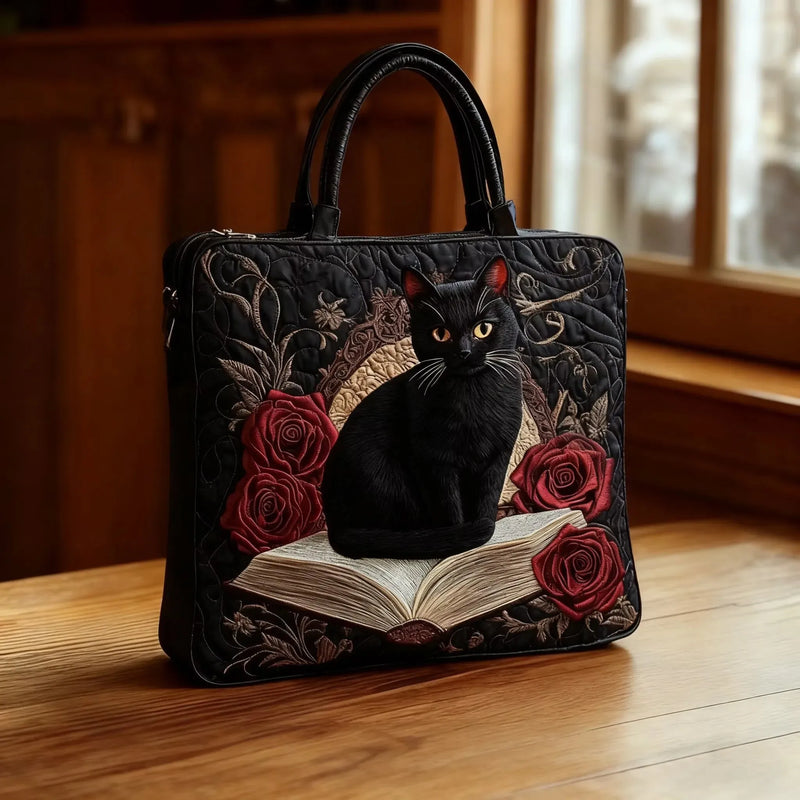 Quilted Artisan Bag with Dark Handles