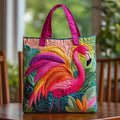 Padded Shoulder Bag with Flamingo