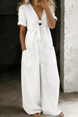 Maya™ | Denim Jumpsuit with V-Neck