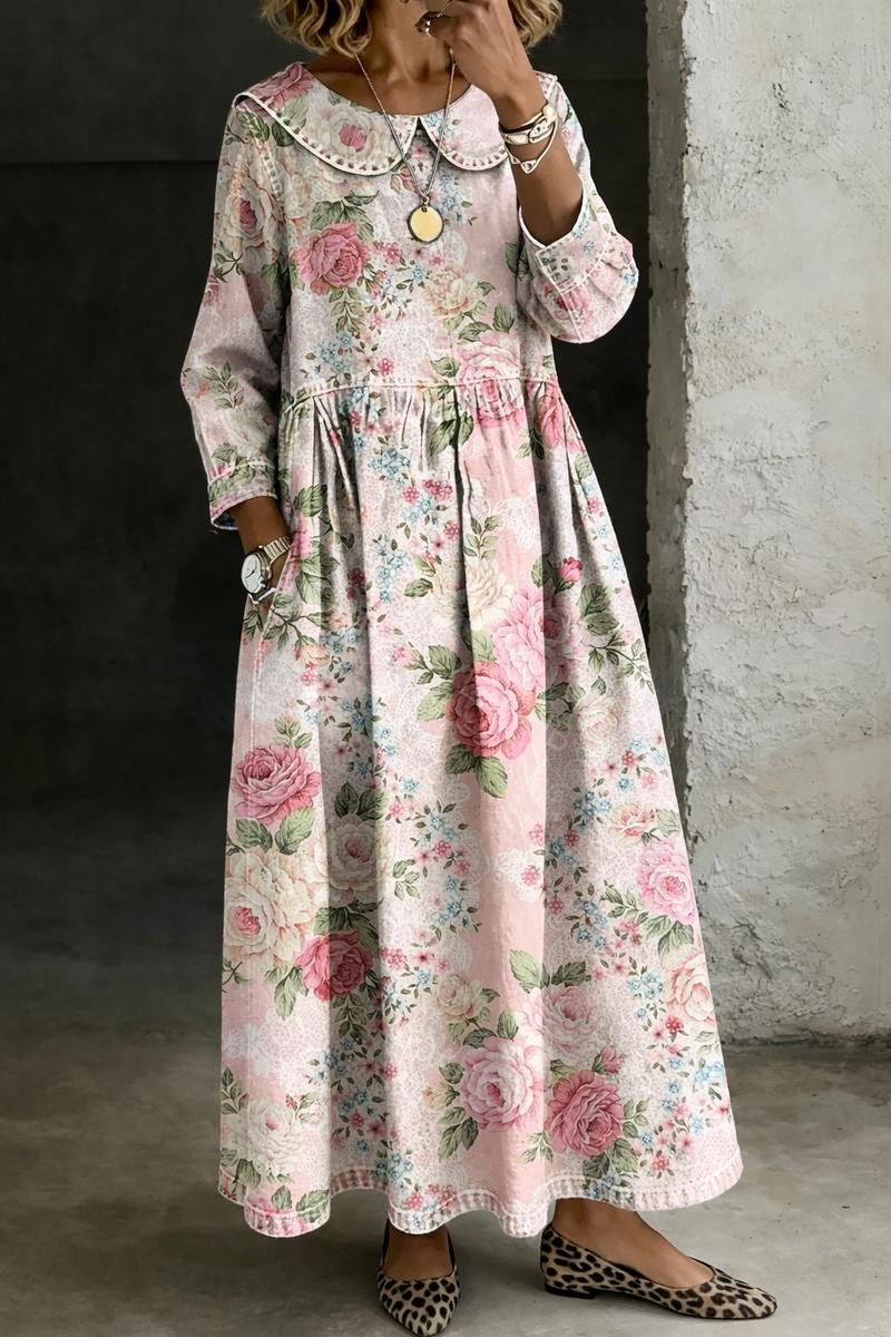 Brooklyn™ | Floral Collar Denim Dress