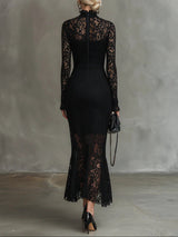Julia | Black Lace Maxi Dress