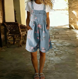Judy™ | Vintage Washed Floral Denim Jumpsuit