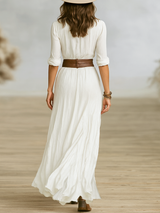 Aurora | Long Dress with Inverted Collar