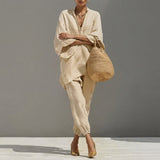 Marina | Relaxed V-Neck Top and Wide-Leg Pants Co-Ord Set