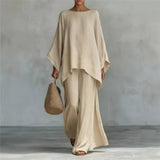 Cristina | Soft Two-Piece Set with Long Sleeves and Wide Pants