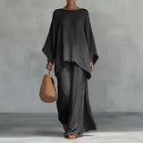 Cristina | Soft Two-Piece Set with Long Sleeves and Wide Pants