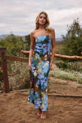 Natalie | Retro Colored Maxi Dress