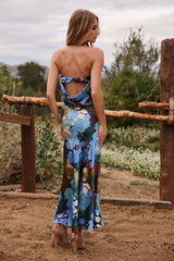 Natalie | Retro Colored Maxi Dress